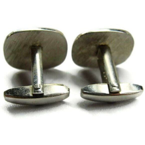 Foster Vtg 925 Sterling Silver Black Trim Cufflinks Shirts Tux Wedding Men Used - Picture 7 of 10